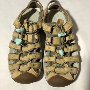 Keen Astoria west leather plaza taupe/roasted pecan womens 7 watershoes sandals